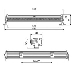 Светодиодная балка однорядная 90 Вт Super-Slim (OSRAM) дальний свет / водительский свет