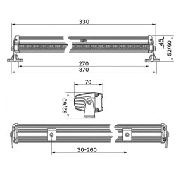 Светодиодная балка однорядная 45 Вт Slim (OSRAM) дальний свет/дальний свет