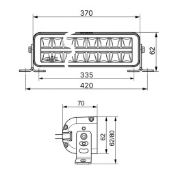 Светодиодная балка двухрядная 120 Вт (OSRAM) дальний свет/водительский свет с ДХО