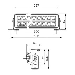 Светодиодная балка двухрядная 180 Вт (OSRAM) дальний свет/водительский свет с ДХО