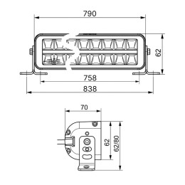 Светодиодная балка двухрядная 270 Вт (OSRAM) дальний свет/водительский свет с ДХО
