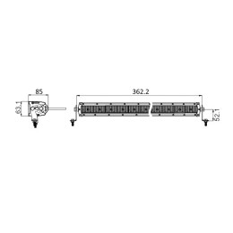 Светодиодная балка однорядная 120 Вт водительский свет (Osram)