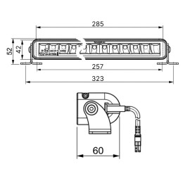 Светодиодная балка однорядная 45 Вт Slim (OSRAM) дальний свет/водительский свет с ДХО