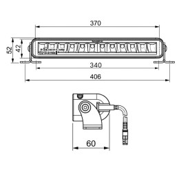 Светодиодная балка однорядная 60 Вт Slim (OSRAM) дальний свет/водительский свет с ДХО