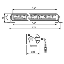 Светодиодная балка однорядная 90 Вт Slim (OSRAM) дальний свет/водительский свет с ДХО