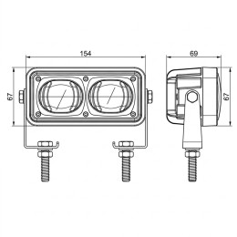 Фонарь маркерный светодиодный 18 Вт (OSRAM) красная линия (Red line) SR-18WRL