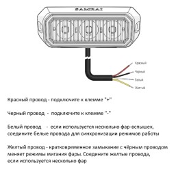 Фара-вспышка оранжевая светодиодная SR-25-3K