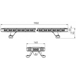Светодиодная проблесковая панель PB16-1107-85W оранжевая