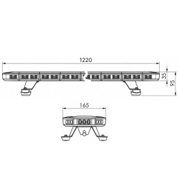 Светодиодная проблесковая панель PB16-1229-95W оранжевая