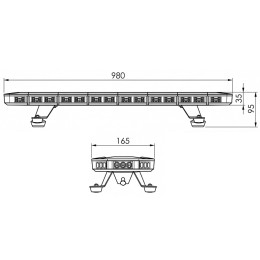 Светодиодная проблесковая панель PB16-985-80W оранжевая