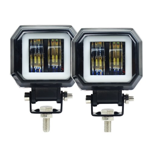 Квадратные LED фары дополнительного света комплект с ДХО 40 Вт 