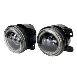 LED противотуманные фары.Комплект птф светодиодные фары 4" по 18 Вт с ДХО