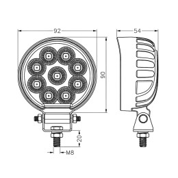 Светодиодная фара рабочего света 36 Вт Osram широкий луч 1336RF (EMC)