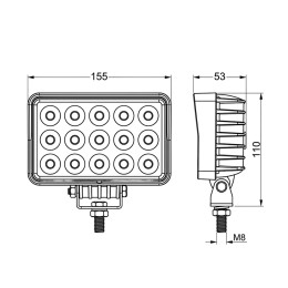 Светодиодная фара рабочего света 60 Вт Osram широкий луч 1360F (EMC)