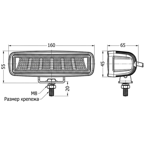Светодиодная фара рабочего света 30 Вт Osram узкий луч с СТГ SR-1530S (EMC)