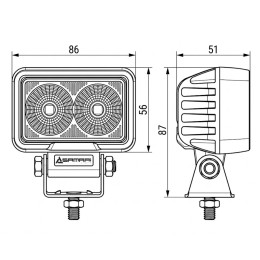 Светодиодная фара рабочего света PRO 20 Вт Osram (Wide Flood) SR-1620F (EMC)