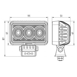 Светодиодная фара рабочего света PRO 30 Вт Osram (Wide Flood) SR-1630F (EMC)