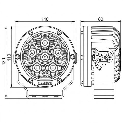 Светодиодная фара рабочего света PRO 60 Вт Osram (Wide Flood) SR-1760RF (EMC)