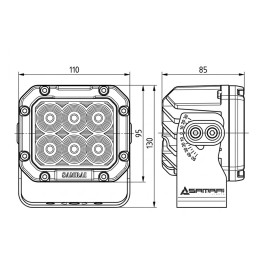 Светодиодная фара рабочего света PRO 60 Вт Osram (Wide Flood) SR-1760SF (EMC)